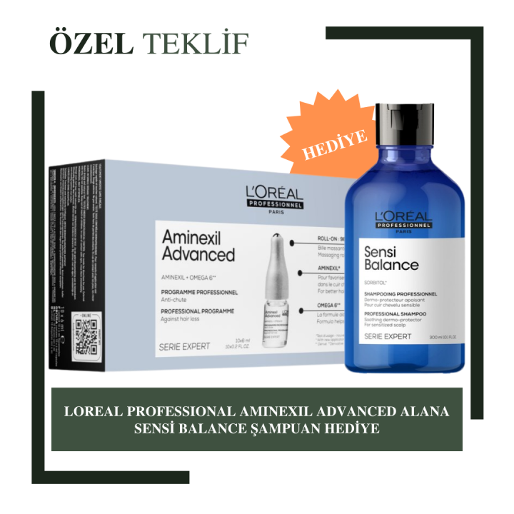 Loreal Aminexil Advanced + Sensi Balance Şampuan Hediyeli